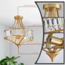 Brand New 40cm Vintage Gold 4-Light Crystal Chandelier Rustic Pendant Desig... Image 3