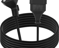 Extension Cable 90 Degree Euro Plug Short, Extension Cable Type C Plug Euro Plug on Type C Euro, 2.5A 250V for TV, Computer, Monitor, Projector, Household Appliances 3M
