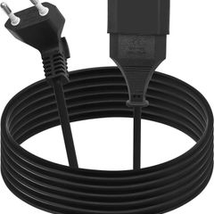 Extension Cable 90 Degree Euro Plug Short, Extension Cable Type C Plug Euro Plug on Type C Euro, 2.5A 250V for TV, Computer, Monitor, Projector, Household Appliances 3M