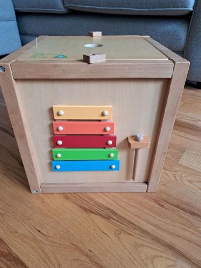 Wooden activity cube