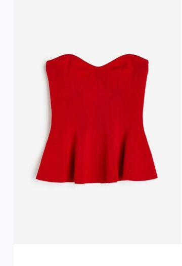 H&M rib-knit peplum top