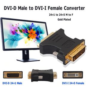 DVI-D (24+1) Male to DVI-I (24+5) Female Adapter Gold Plated (Brand New/Warranty)