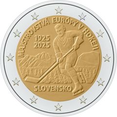 Slovakia 2 Euro Commemorative Coin 2025 - Ice Hockey European Championship . Uncirculated.