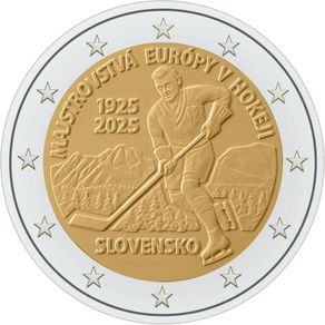 Slovakia 2 Euro Commemorative Coin 2025 - Ice Hockey European Championship . Uncirculated.