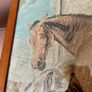 Mid 20th Century English Embroidered Tapestry Fire Screen of Blacksmith Horse and Hound Image 5