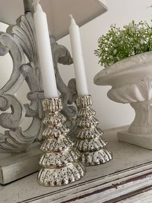 ShabbyChic  set of 2 Candle Holders with free candles