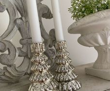 ShabbyChic  set of 2 Candle Holders with free candles