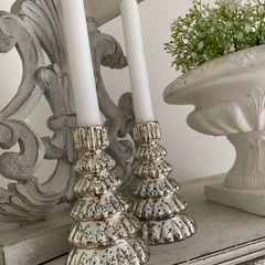 ShabbyChic  set of 2 Candle Holders with free candles