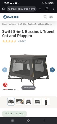 Maxi cosi swift 3 in 1 travel cot, play pen & bassinet