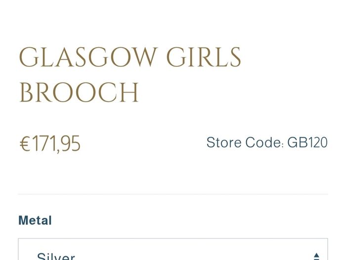sterling silver Glasgow girls brooch