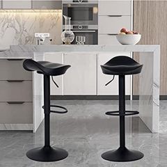 Set of 2 Bar Stools with Adjustable Height