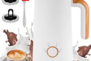 Milk Frother, Electric Milk Frother and Steamer 400W, Automatic Warm and Cold Foam Maker and Milk Warmer 4 in 1 with 2 Whisk for Latte, Cappuccino, Macchiato, Hot Chocolate Coffee