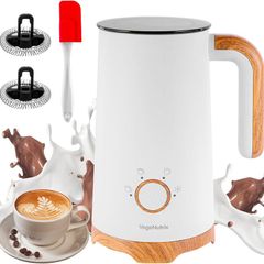 Milk Frother, Electric Milk Frother and Steamer 400W, Automatic Warm and Cold Foam Maker and Milk Warmer 4 in 1 with 2 Whisk for Latte, Cappuccino, Macchiato, Hot Chocolate Coffee
