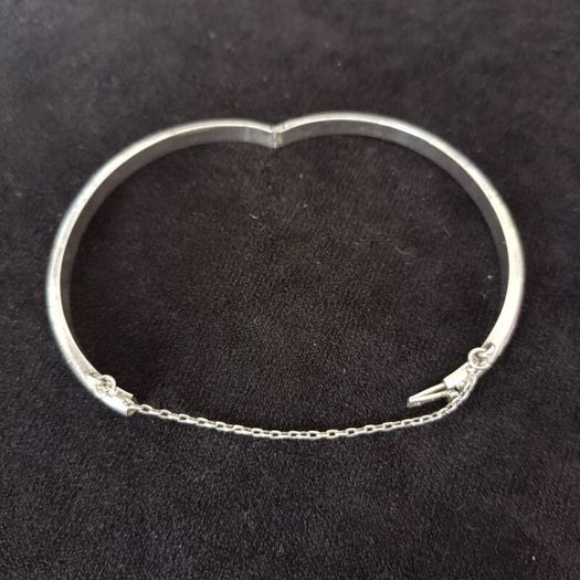 Vintage Etched Sterling Silver Bangle
