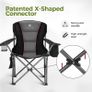 Camping Chairs for Adults Camping Chairs for Heavy People Up to 200 kg Folding Camping Chair with Cup Holder & Cooler Bag & Side Pocket, Padded and Foldable, Black Image 4