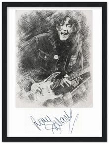 Rory Gallagher Sketch Print With Autograph Framed