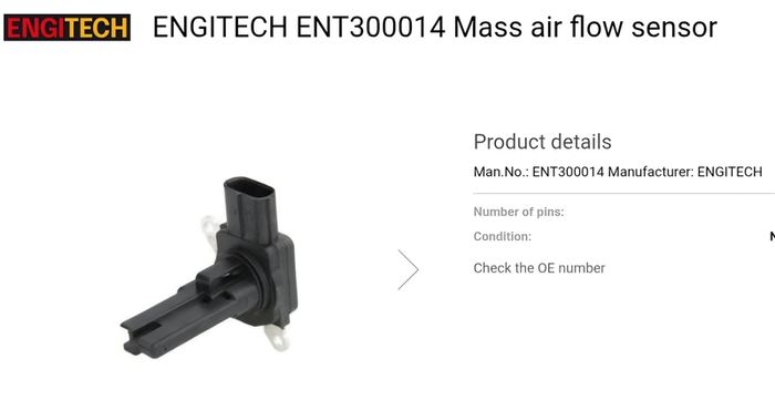 Mass air flow sensor Volvo, Toyota see details