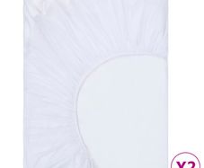 Fitted Sheets Waterproof 2 pcs Cotton 180x200 cm White