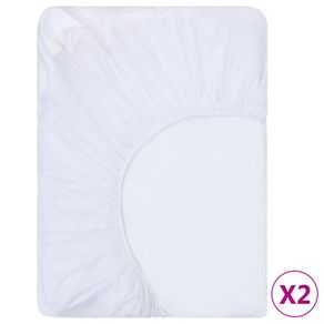 Fitted Sheets Waterproof 2 pcs Cotton 180x200 cm White