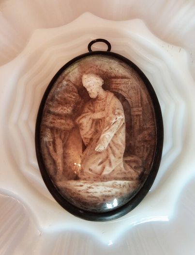 Antique Signed French Meerschaum, Saint Joseph.