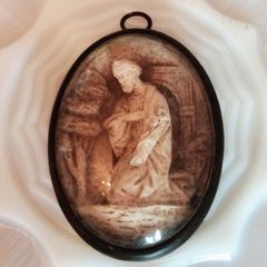 Antique Signed French Meerschaum, Saint Joseph.