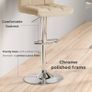 2X Cuban Chrome Gas Lift Swivel Faux Leather Kitchen Adjustable Breakfast Bar Stools Barstools Chairs Cream Image 4