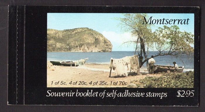 1975 Montserrat Souvenir Stamp Booklet including stamps from Carib Artifacts Series MNH