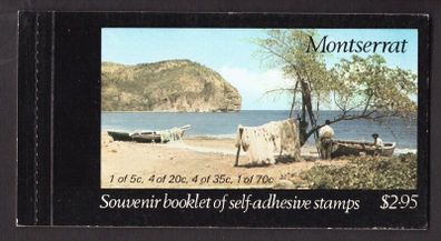 1975 Montserrat Souvenir Stamp Booklet including stamps from Carib Artifacts Series MNH