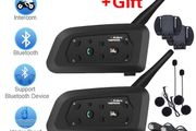 V6 Pro Motorcycle Motobike Motor Cycle Bike Helmet Bluetooth Headset Intercom 6 Riders 1200M Wireless Intercomunicador BT Interphone