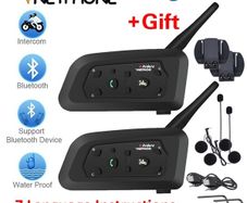 V6 Pro Motorcycle Motobike Motor Cycle Bike Helmet Bluetooth Headset Intercom 6 Riders 1200M Wireless Intercomunicador BT Interphone