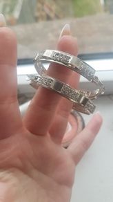 Silver look loop earrings  worn once