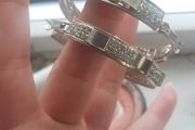 Silver look loop earrings  worn once
