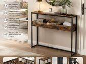 Console Table Slim Vintage Brown