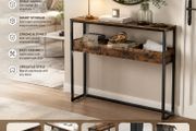 Console Table Slim Vintage Brown