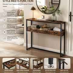Console Table Slim Vintage Brown