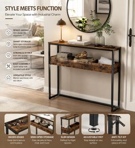 Console Table Slim Vintage Brown