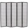 Folding 5-Panel Room Divider Japanese Style 200x170 cm Black Image 2