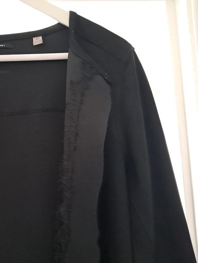 women's long jacket faux suede leather size M.   T Tahari