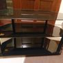 Tempered Glass Black TV Table, 60cm x 40cm, height 50cms, in like new condition Image 7
