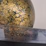South African Ostrich Egg Ornament Green and Gold Crackle Finish Image 3
