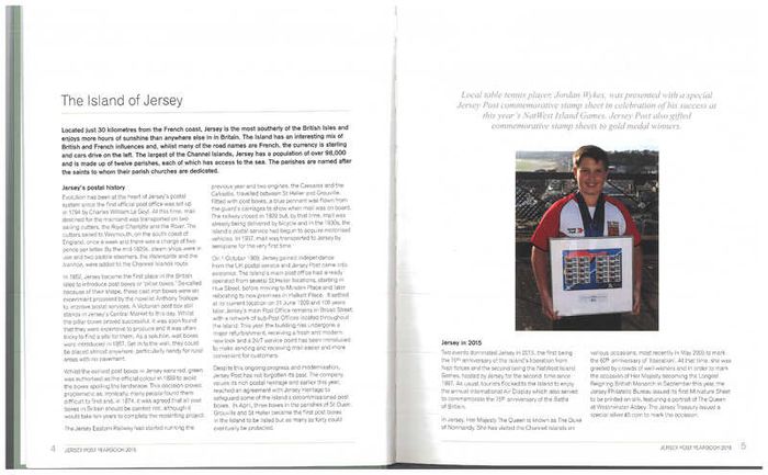 2015 Jersey Stamp Year Book (hardback) issued by Jersey Post includes 28 images of contents