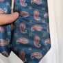 Christian Dior Monsieur Tie Blue Paisley Silk Vintage Designer Mens Necktie Image 3