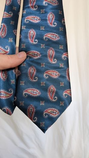 Christian Dior Monsieur Tie Blue Paisley Silk Vintage Designer Mens Necktie