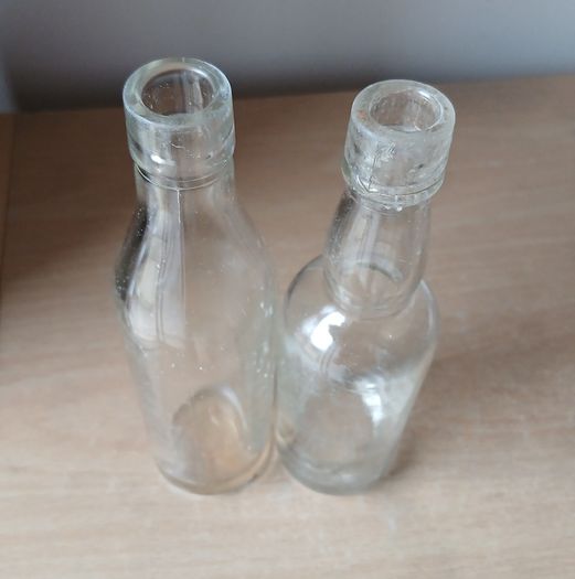 Lot of 2 small vintage Power whiskey bottles