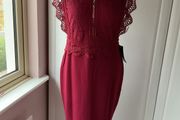Bnwt burgundy lace detail occasion dress size 14