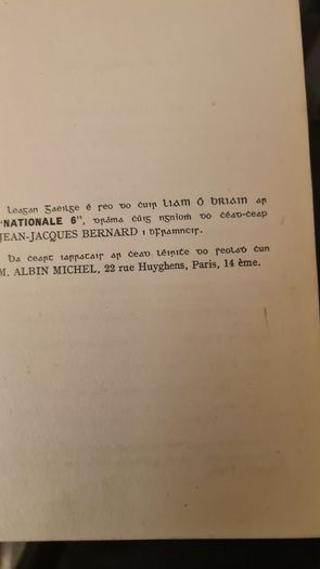 Ar An Mbotar Mor By Liam O Briain. Hardback. An Cead Clo 1948.