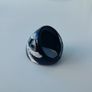 Vintage Murano Glass Ring black and silver foil Image 2