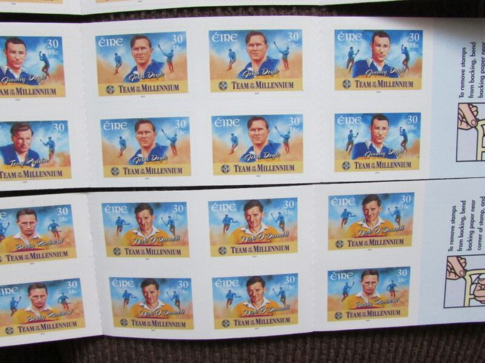 Irish Hurling Team of The Millennium 2000.Five Booklets.Mint Never Hinged.50 Stamps.