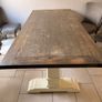 Solid wood table with dining chairs Image 4