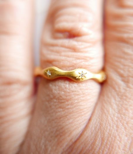 Vintage Sterling Silver 925 - 18KT Gold Plated Laura CZ Ring 2,67g size S